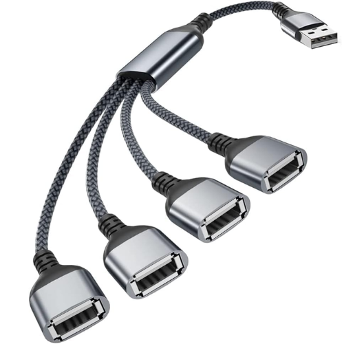 BASESAILOR USB Splitter 1 In 4 Out, USB A Male to 4 Female Hub Y Cable 2.0 Mobile Arcade Ltd