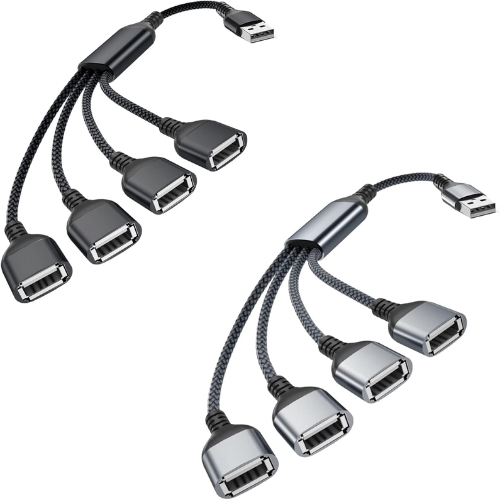 BASESAILOR USB Splitter 1 In 4 Out, USB A Male to 4 Female Hub Y Cable 2.0