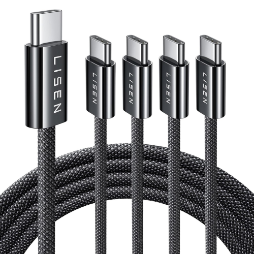 LISEN USB C to USB C Cable 60W Fast Charging, 4-Pack [0.5M-2M] for iPhone 16