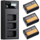 K&F Concept 3-Pack LP-E6NH Batteries & USB Charger for Canon EOS R Series Mobile Arcade Ltd