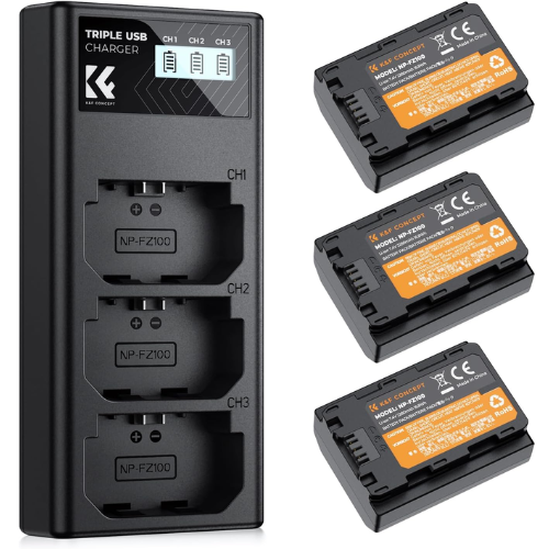 K&F Concept 3-Pack LP-E6NH Batteries & USB Charger for Canon EOS R Series Mobile Arcade Ltd