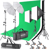 NEEWER Photography Lighting Kit – 8.5x10ft Backdrop Stand, LED Softbox, 800W Eq