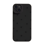 Black Love Heart Shockproof Silicone Phone Case for iPhone 14–17 & 15/16 Mobile Arcade Ltd