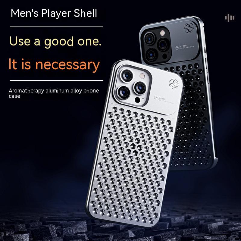 Aluminum Alloy Phone Case For 14 13 Pro Max Plus Hollow Heat Dissipation Anti-fall Full Body Shockproof Phone Cove Mobile Arcade Ltd