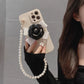 Temperament Camellia Pearl Chain Phone Case Soft Shell Mobile Arcade Ltd