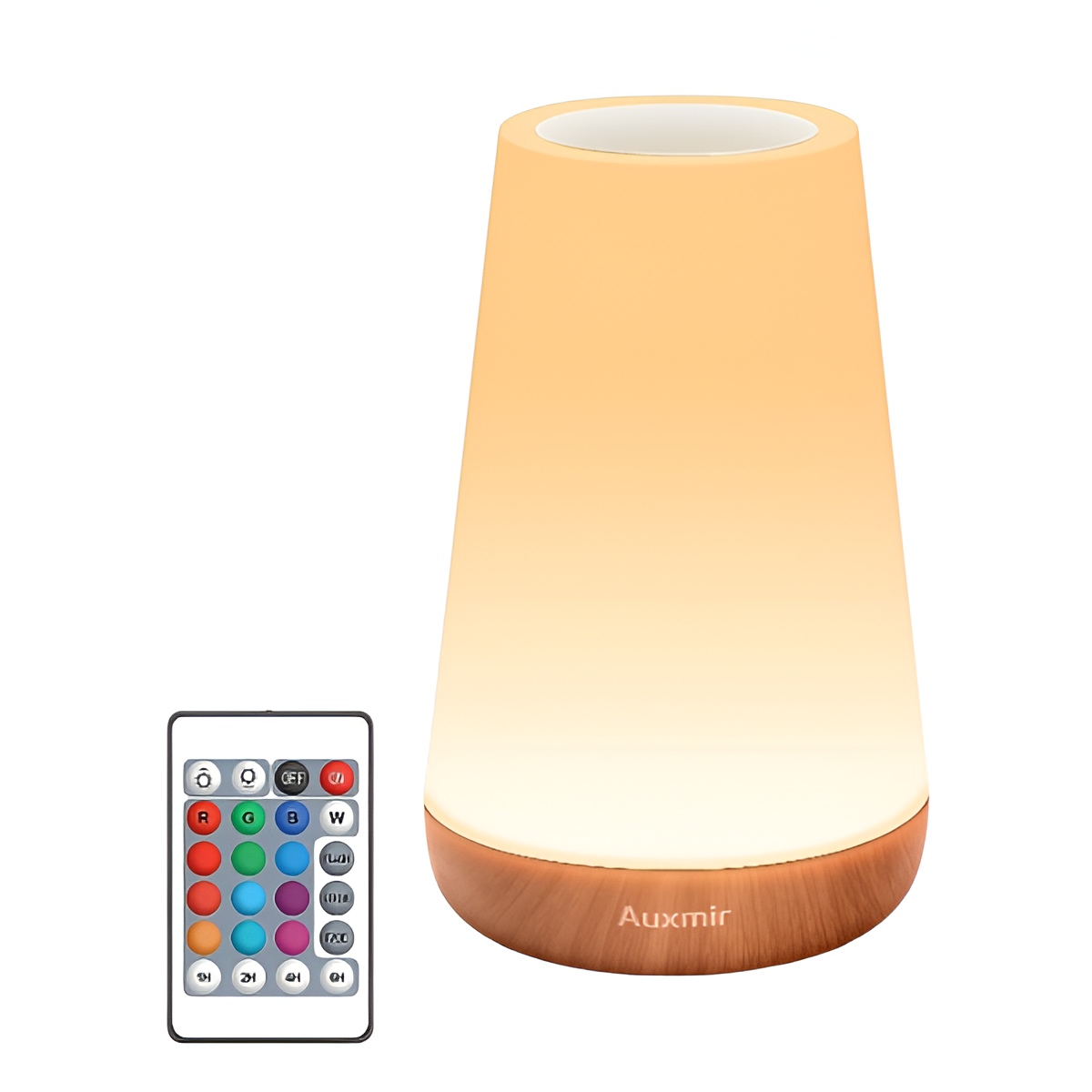 Auxmir LED Touch Bedside Lamp with Remote, Dimmable RGB Rechargeable Light