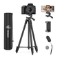 Lightweight 55-Inch/135cm Tripod Stand with Remote, Phone Clip & Carry Bag