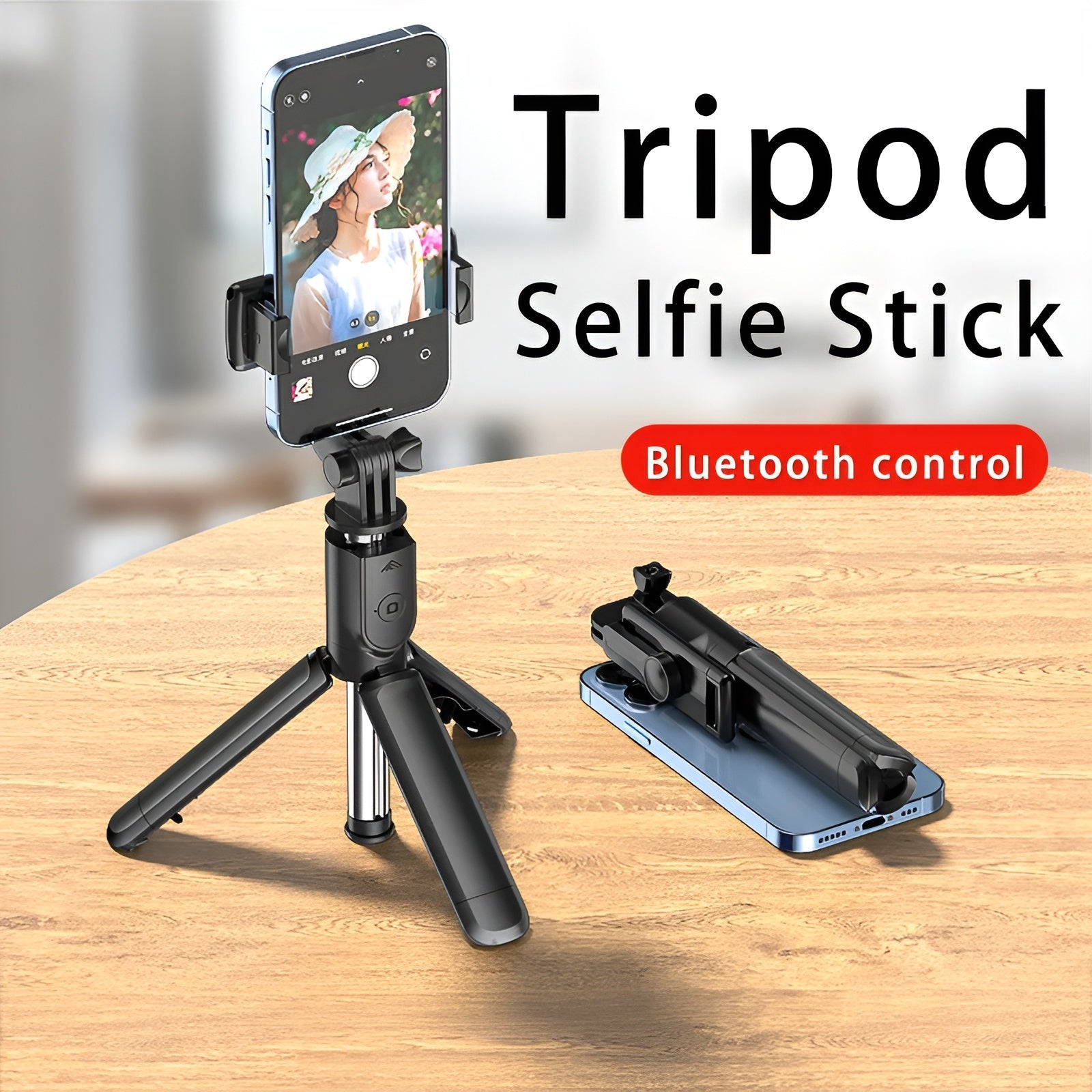 Bluetooth Extendable Tripod Selfie Stick Phone Vlog Tripod Stand 2 in 1 UK New Mobile Arcade Ltd