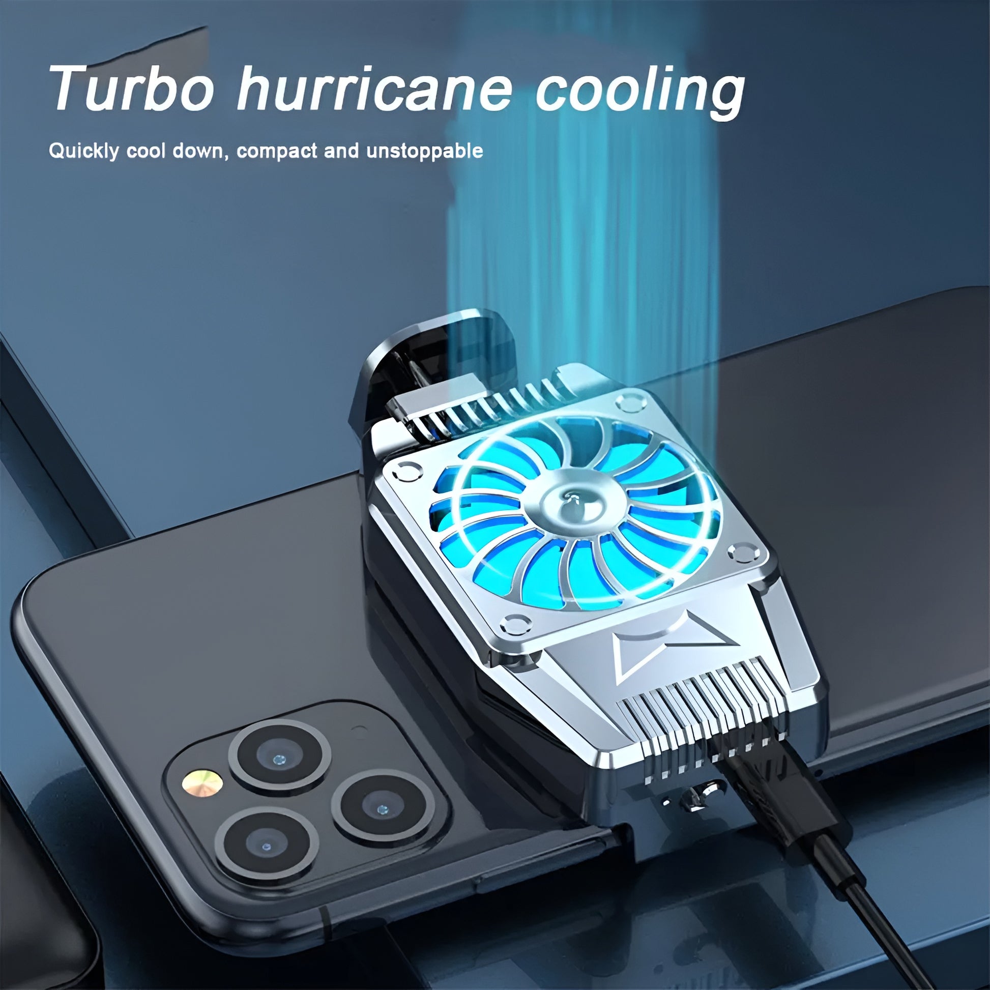 Universal Mini Mobile Phone Cooler Fan – Turbo Game Radiator for iPhone/Android 