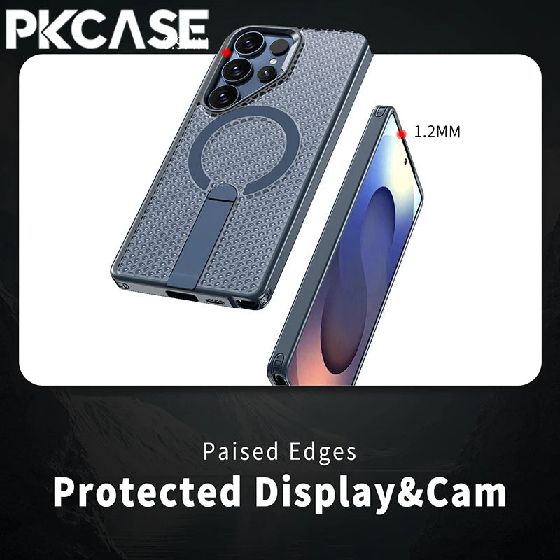 Magnetic Cooling Case For Samsung Galaxy S25 Ultra With Kickstand Bracket Mobile Arcade Ltd