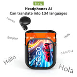 HTC NE20 Bluetooth V6.0 Earphones – AI Translator, LCD, HD Sound, Longlife