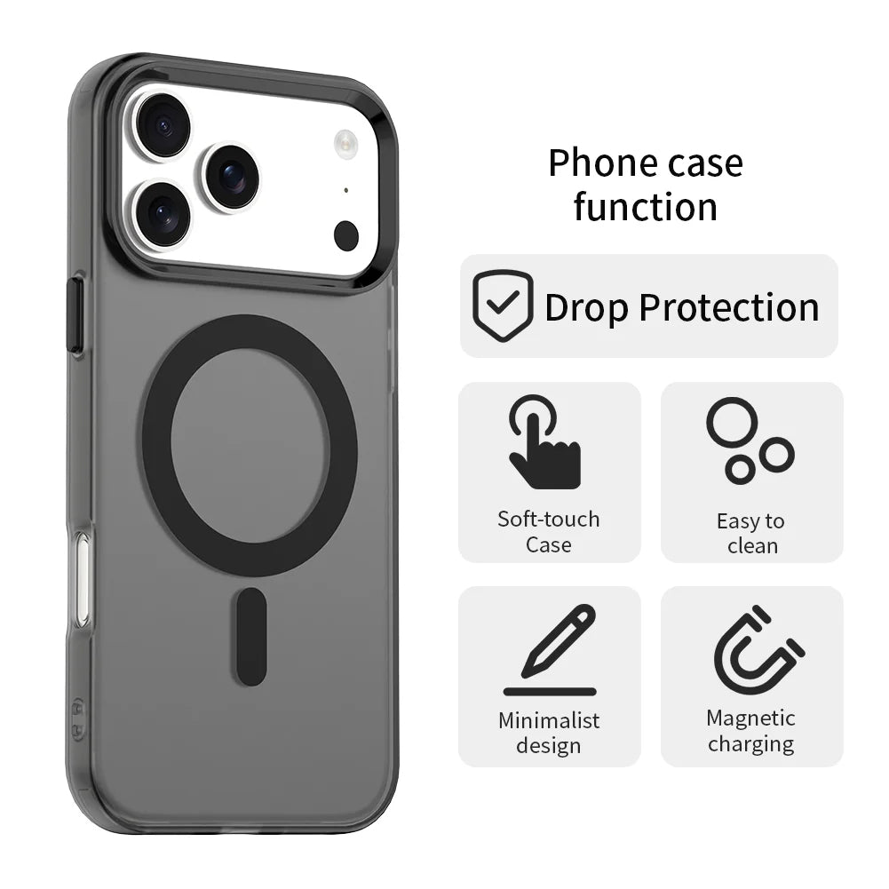 Matte Candy Shockproof MagSafe Case for iPhone 17 – Magnetic Wireless Charging Clear Back Cover Mobile Arcade Ltd