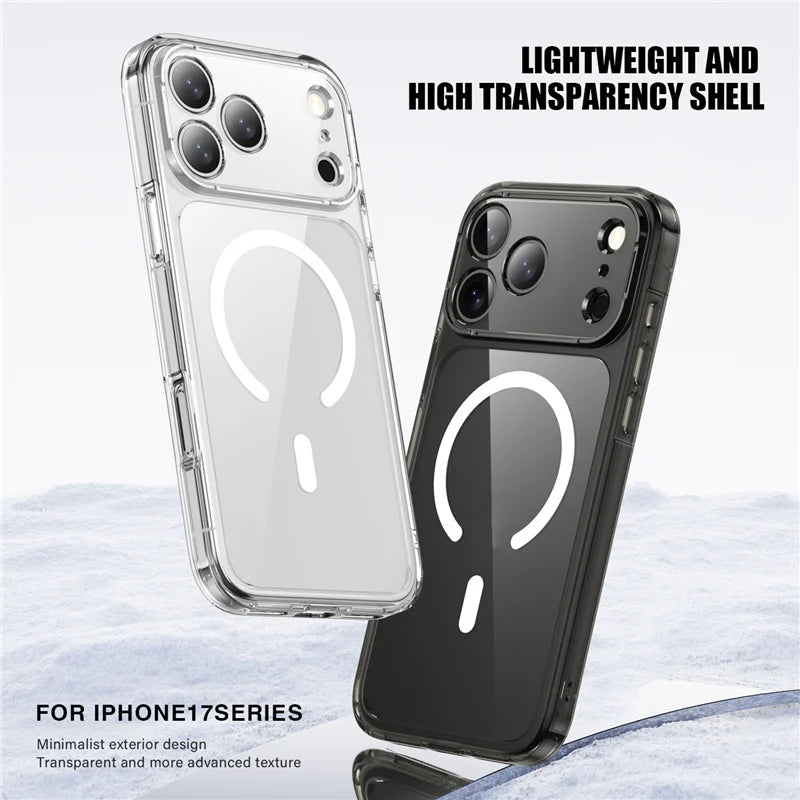 Luxury Clear MagSafe Case for iPhone 17, Shockproof Hard Wireless Cover Mobile Arcade Ltd