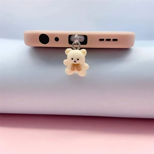Cute Bear Dust Plug Pendant for iPhone, Samsung, Xiaomi – Type-C/iOS/Micro USB Mobile Arcade Ltd