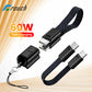 60W Fast Charging USB-C to USB-C Short Cable Keychain – Lanyard Charger for iPhone 15/16, Samsung, Xiaomi, Power Bank