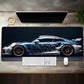 Large White Sports Car Gaming Mouse Pad – Non-Slip Rubber Extended Desk Mat Mobile Arcade Ltd