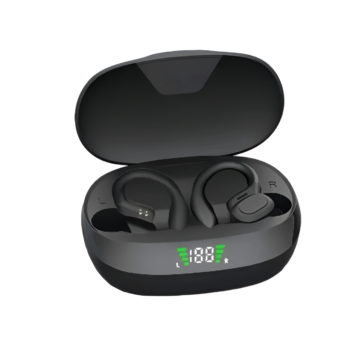 True Wireless Earbuds with Mic | Sports Ear Clip, Stereo Sound & LED Display Mobile Arcade Ltd