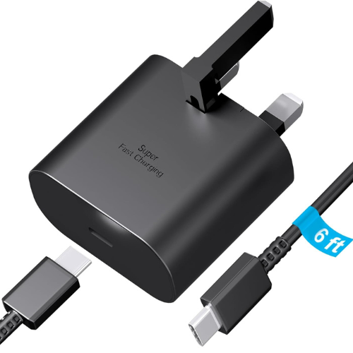25W USB-C Fast Charger Plug with 1.8M Cable for Samsung Galaxy Mobile Arcade Ltd