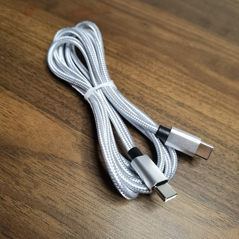 1m Nylon Braided USB-C to USB-C PD Cable – 60W 3A Fast Charge, Type-C Lead Mobile Arcade Ltd