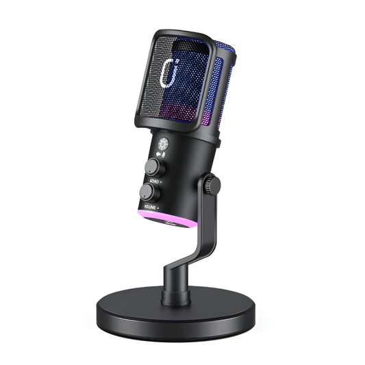 USB/XLR Dynamic Microphone for Podcast, Gaming & Streaming with RGB Lights
