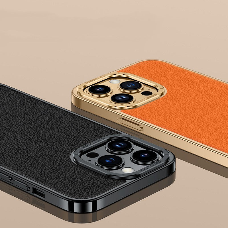 Genuine Leather Phone Case Electroplated Soft Edge Mobile Arcade Ltd