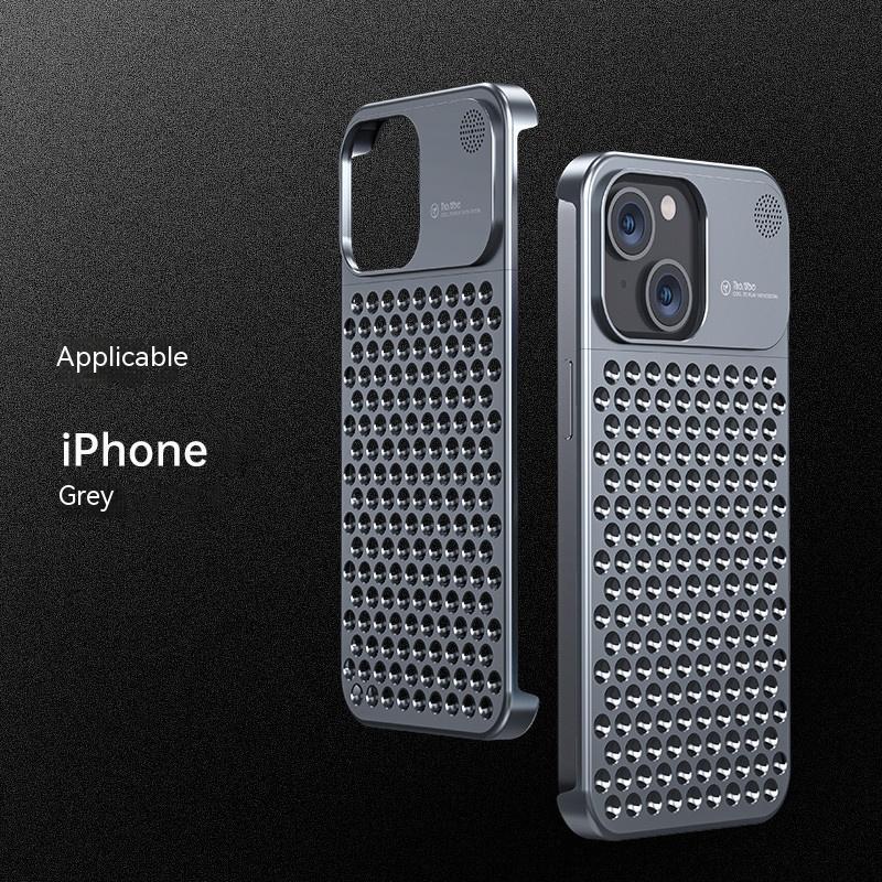 Aluminum Alloy Phone Case For 14 13 Pro Max Plus Hollow Heat Dissipation Anti-fall Full Body Shockproof Phone Cove Mobile Arcade Ltd