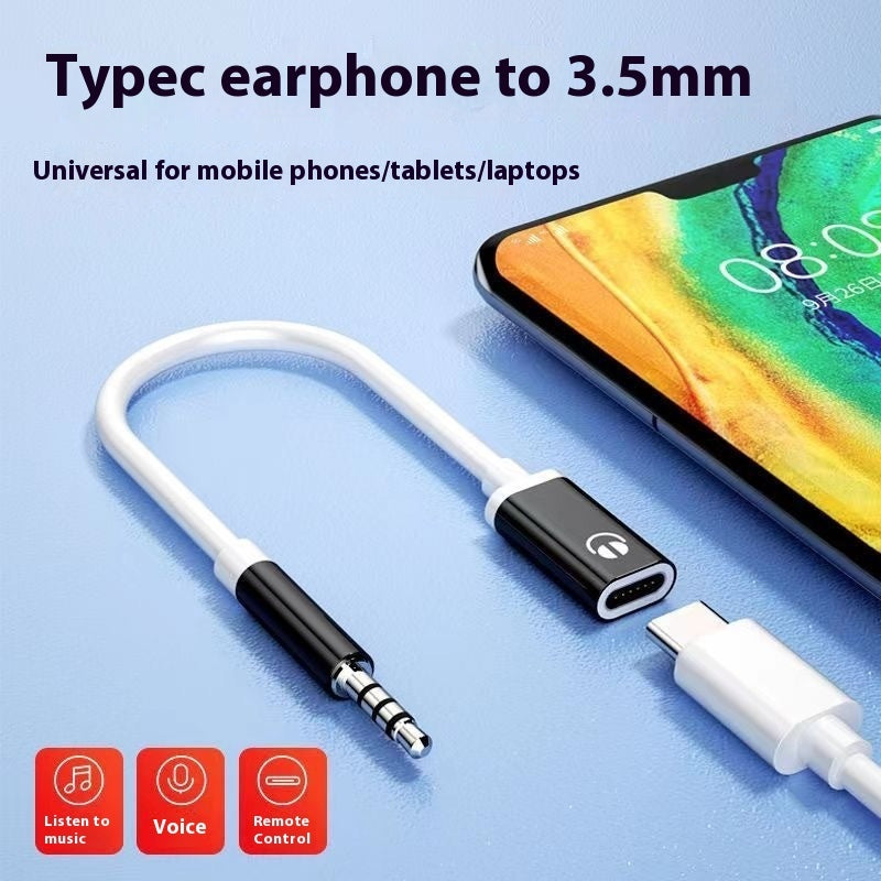 35mm Male To Typec Female Flat Head Headset To Round Head Converter Mobile Arcade Ltd