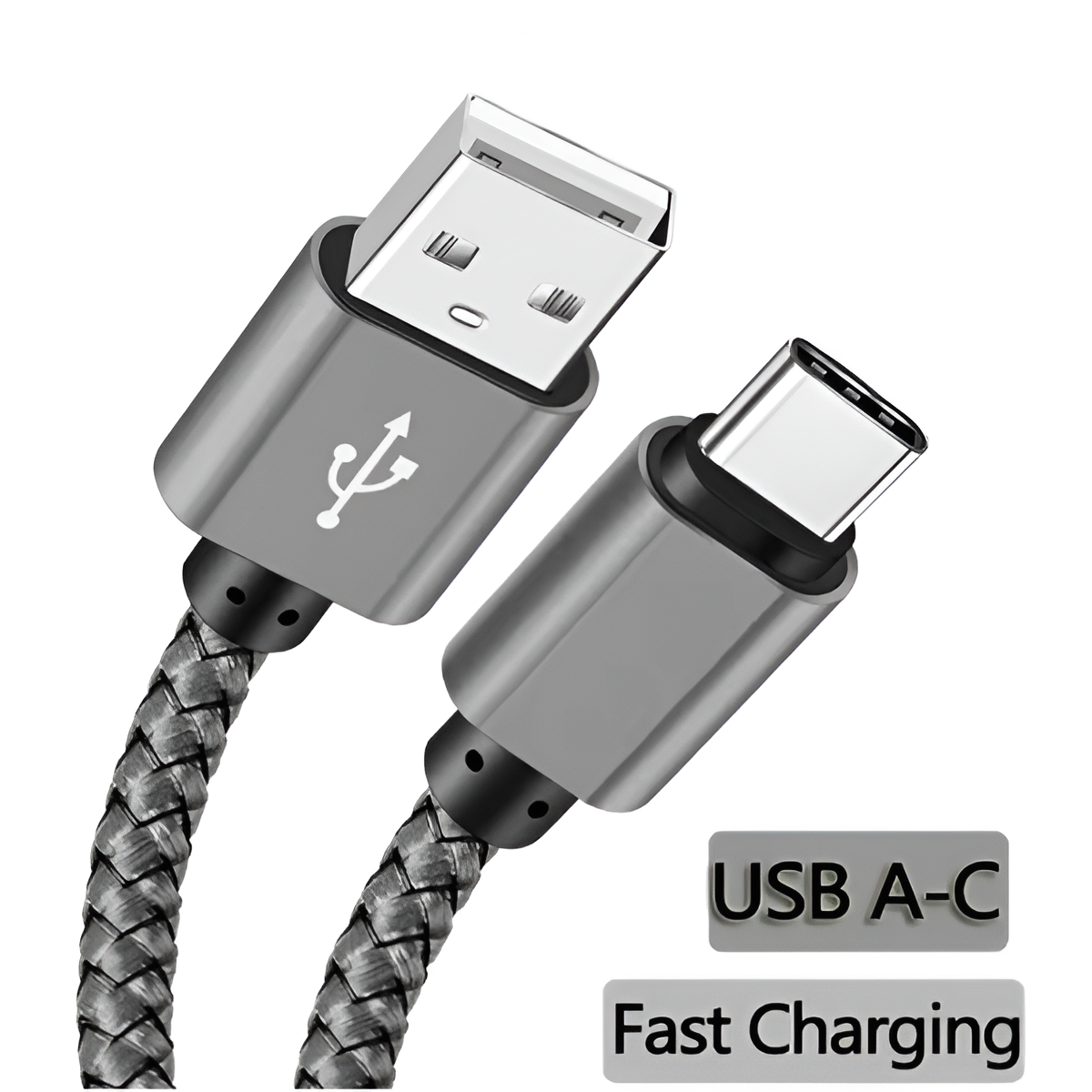 Nylon USB-A to Type-C Fast Charging Cable for Huawei, Samsung & Android Mobile Arcade Ltd