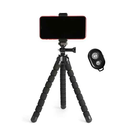 Amazon Basics Portable Flexible Tripod 25.4cm with Wireless Remote & Phone Clamp