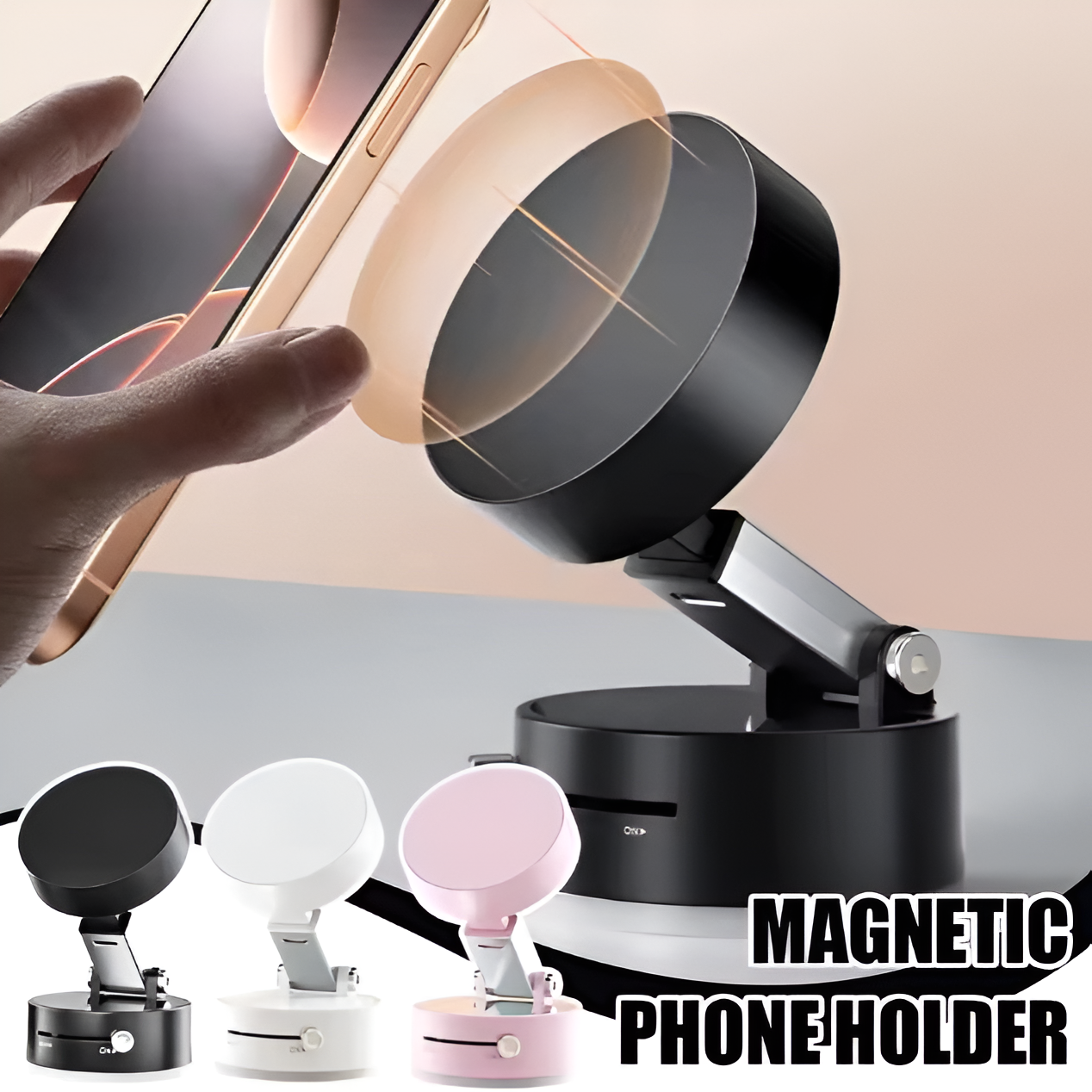 Vacuum Adsorption Magnetic Phone Mount  Double-Sided Hands-Free Holder for Car, Gym & Mirror Mobile Arcade Ltd