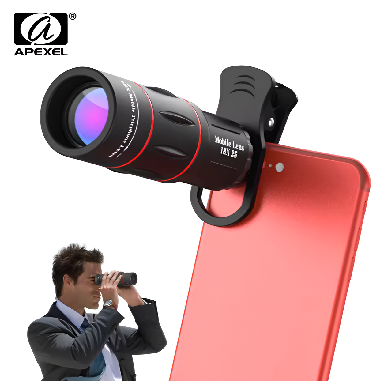Universal 18X Telephoto Zoom Lens with Tripod & Phone Holder for Smartphones Mobile Arcade Ltd