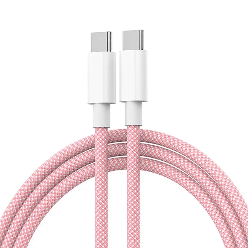 USB-C to USB-C 60W PD Fast Charging Cable – Braided Type-C Charger Lead Mobile Arcade Ltd