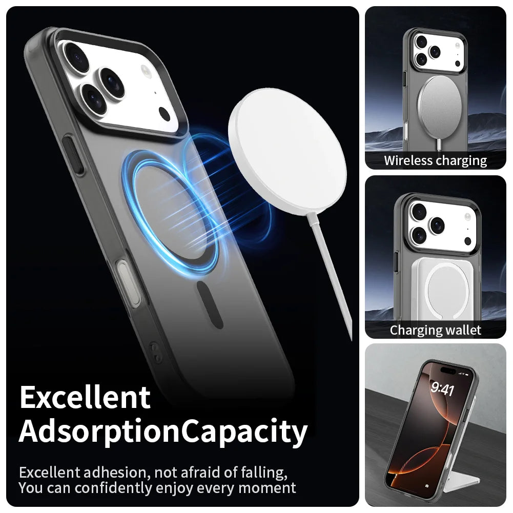 Matte Candy Shockproof MagSafe Case for iPhone 17 – Magnetic Wireless Charging Clear Back Cover Mobile Arcade Ltd