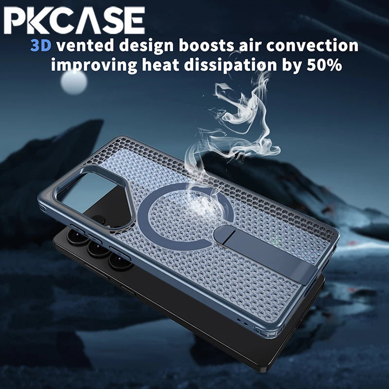 Magnetic Cooling Case For Samsung Galaxy S25 Ultra With Kickstand Bracket Mobile Arcade Ltd