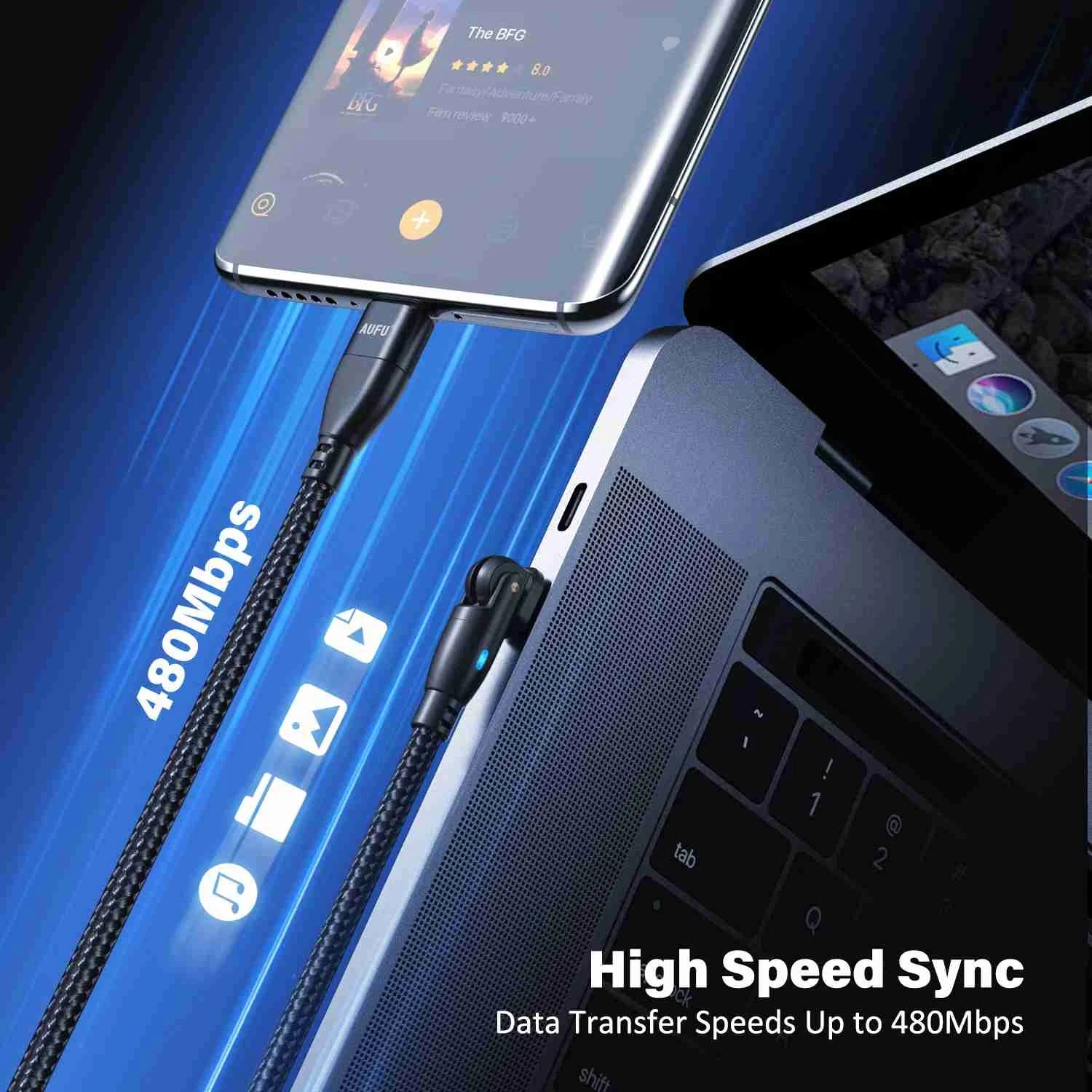 100W Heavy Duty USB Type C Charging Cable Braided Fast Phone Charger Long Lead Mobile Arcade Ltd