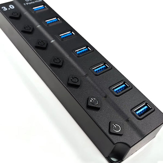 7-in-1 USB-C Hub Adapter USB 3.0 Multi Port Card Reader Fast Data Charging PC Mobile Arcade Ltd