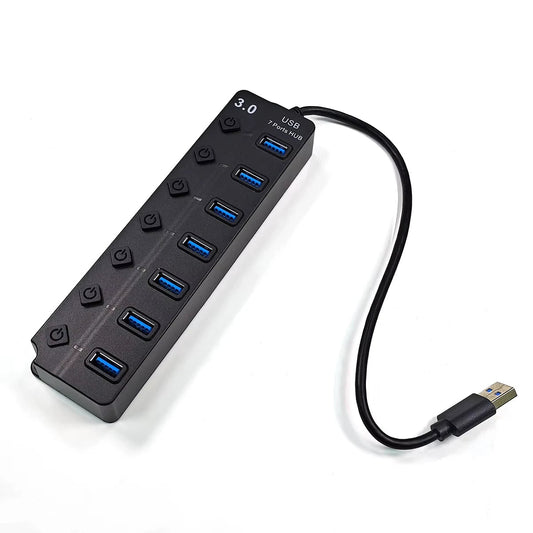 7-in-1 USB-C Hub Adapter USB 3.0 Multi Port Card Reader Fast Data Charging PC Mobile Arcade Ltd
