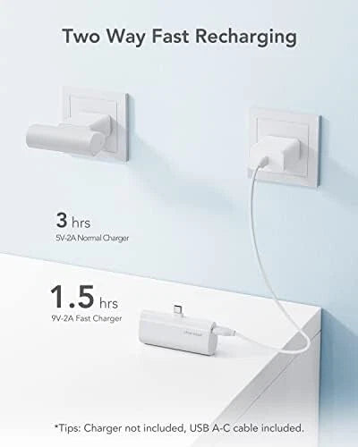 Mini Power Bank USB C - 5000mAh, 20W PD 18W QC USB C Battery Pack, Portable Mobile Arcade Ltd