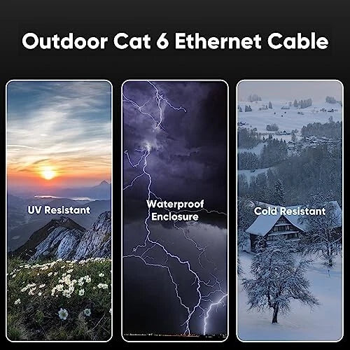 40m Outdoor CAT6 Ethernet Cable – Waterproof, 10Gbps, CCA, Direct Burial Mobile Arcade Ltd
