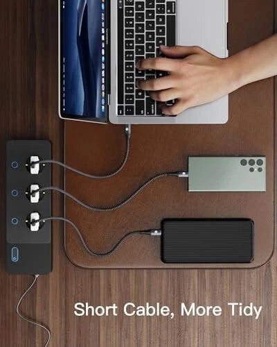 USB C Cable Short 50cm/0.5M 10Gbps Data USB - 3.1 Gen2 Type C, Grey Mobile Arcade Ltd