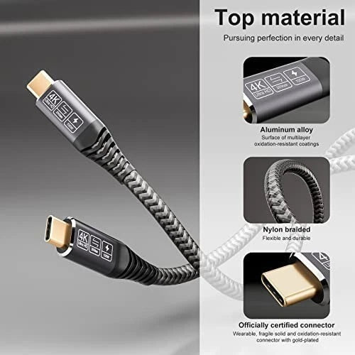 USB C To USB C - 0.5M, USB 3.2 Gen2 × 2 USB C Charger Cable, 20 Gbps speed Mobile Arcade Ltd