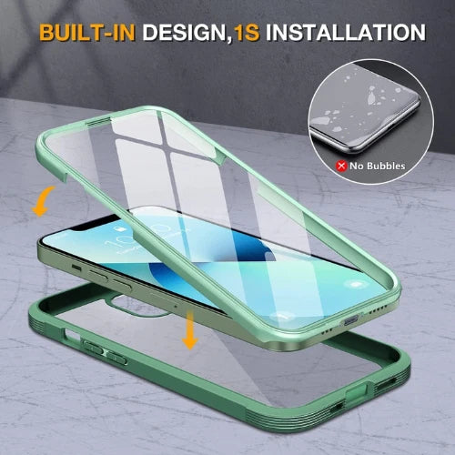 Acacia Green Full Body Case for iPhone 13 | Built-in Glass Screen Protector 6.1. Mobile Arcade Ltd