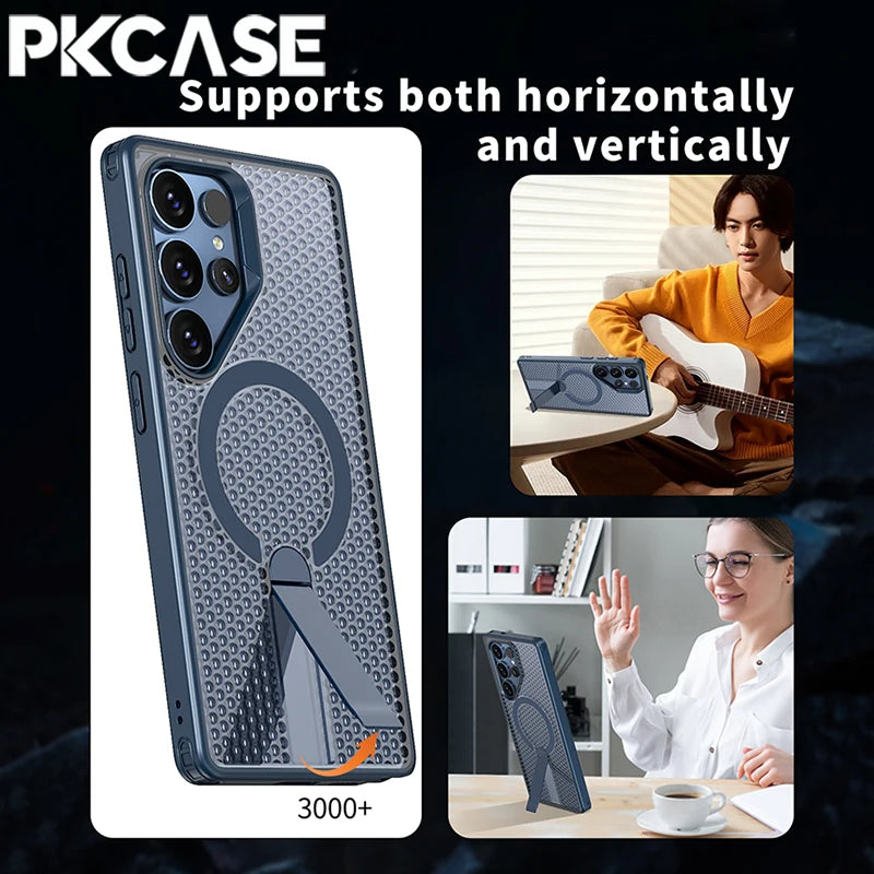 Magnetic Cooling Case For Samsung Galaxy S25 Ultra With Kickstand Bracket Mobile Arcade Ltd