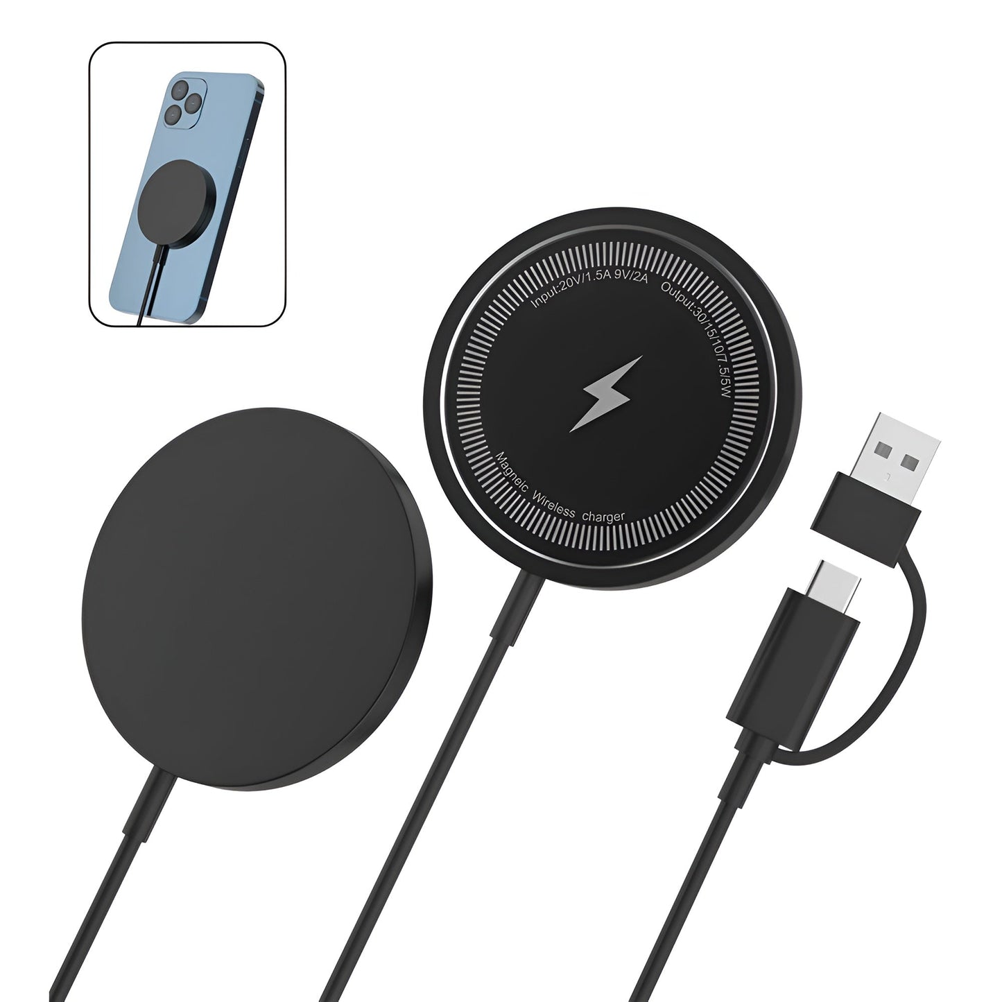 Magnetic Wireless Charging Pad & Stand – Fast Charger for iPhone & AirPods Mobile Arcade Ltd