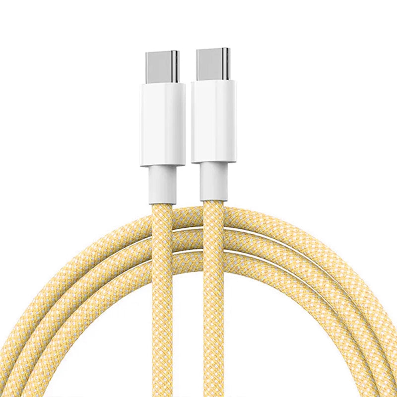 USB-C to USB-C 60W PD Fast Charging Cable – Braided Type-C Charger Lead Mobile Arcade Ltd