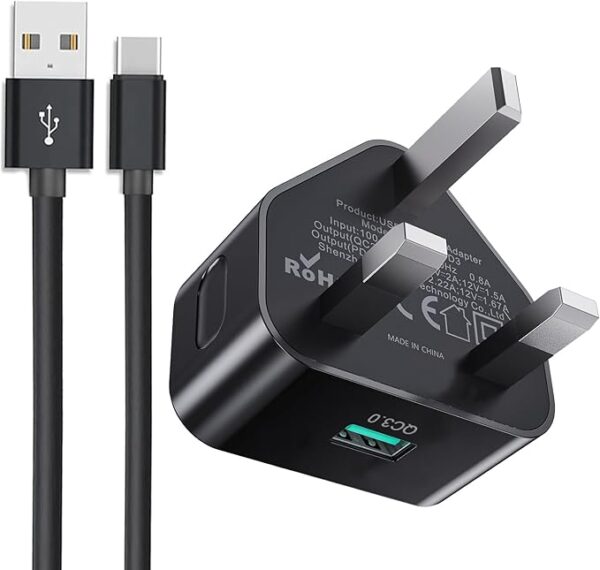 18W Fast Charger with USB-C Cable for Samsung