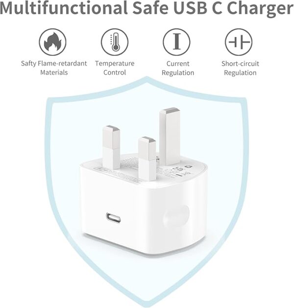 20W USB-C Fast Charger with Cable, PD Adapter - Image 4