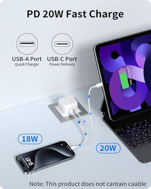 20W USB-C Fast Charger Adapter for iPhone iPad - Image 4