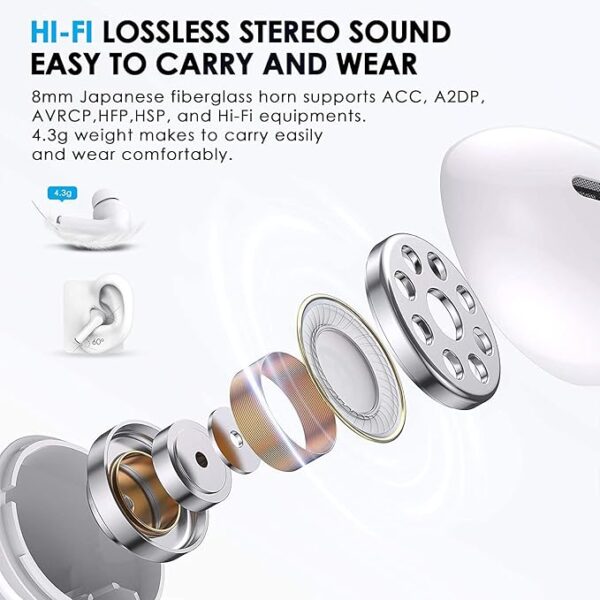 Airpods Bluetooth , 35H HiFi with Mic - Image 3